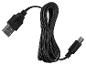 Schwarzes USB-A-zu-USB-C-Kabel, aufgerollt