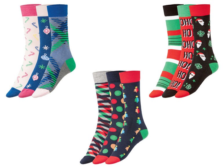 Gehe zu Vollbildansicht: Fun Socks Damen / Herren Socken mit Baumwolle, 3 Paar - Bild 1