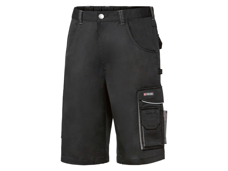 Schwarze Parkside Arbeitshose mit mehreren Taschen.