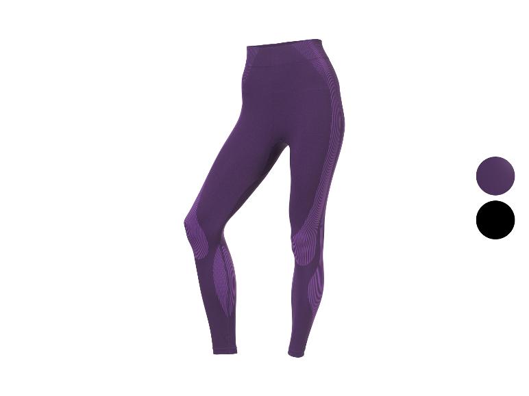 Lila Sportleggings mit strukturierten Details und Farboptionen.