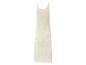 Cremefarbenes Strickkleid mit dünnen Trägern und Lochmuster