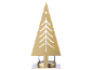 Goldener Metall-Weihnachtsbaum Teelichthalter mit Sternausschnitt