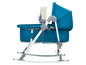 Blaue Babywiege mit Schaukelfunktion