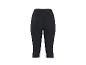 Schwarze sportliche Caprihose für Damen mit hoher Taille und Nahtdetails.