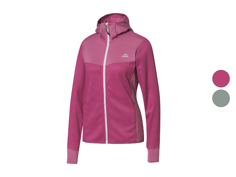 Crivit Damen Fleecejacke mit Kapuze in Rosa.