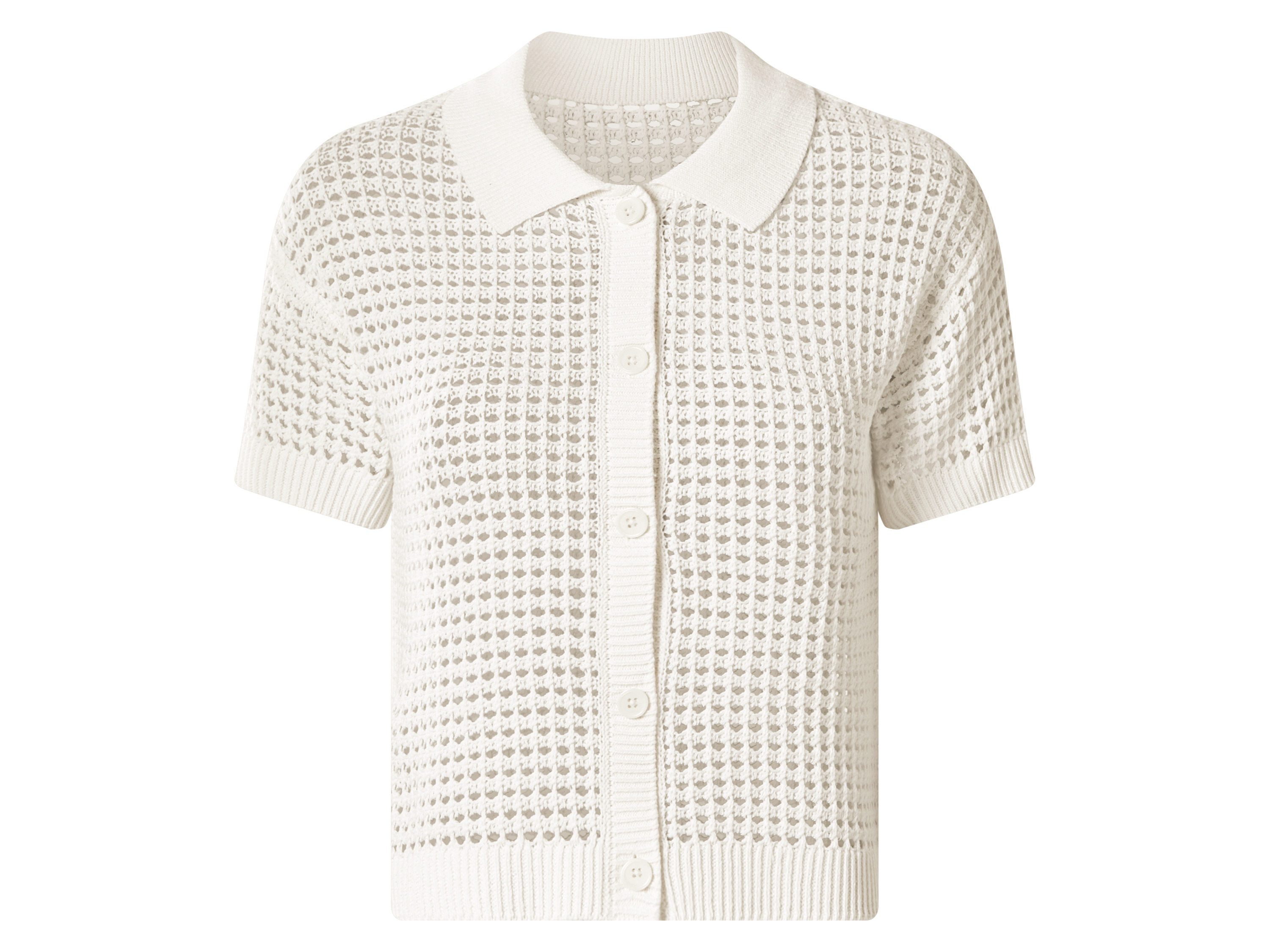 ESMARA® Damen Ajour-Cardigan (Weiß, XS(32/34))