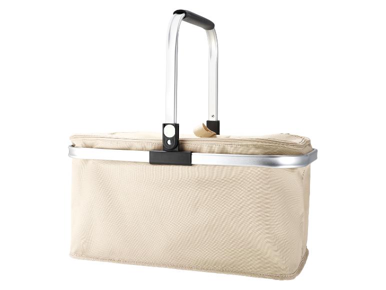 Beiger Einkaufskorb mit Aluminiumgriff