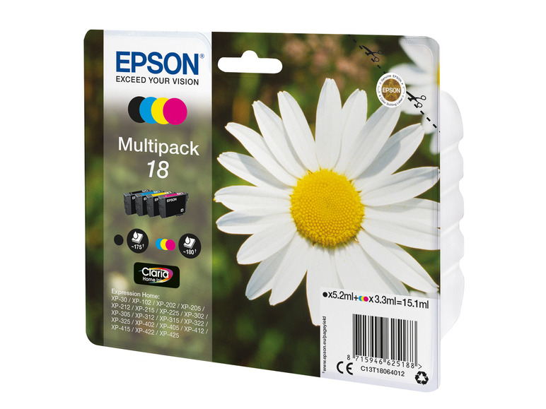 Gehe zu Vollbildansicht: EPSON »18« Gänseblümchen Multipack Tintenpatronen Schwarz/Cyan/Magenta/Gelb - Bild 2