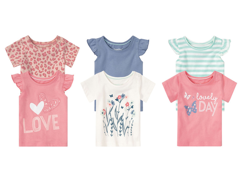 Gehe zu Vollbildansicht: lupilu Baby Mädchen T-Shirt's, 2 Stück, mit Print - Bild 1