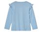 Hellblaues Langarmshirt für Mädchen mit Rüschen.