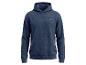 Herren-Hoodie in Marineblau mit strukturiertem Stoff und kleinem Aufnäher auf der Brust.