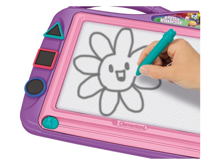 Eine rosa und lila Zeichen-Tafel von Clementoni mit dem Thema Gabby's Dollhouse.