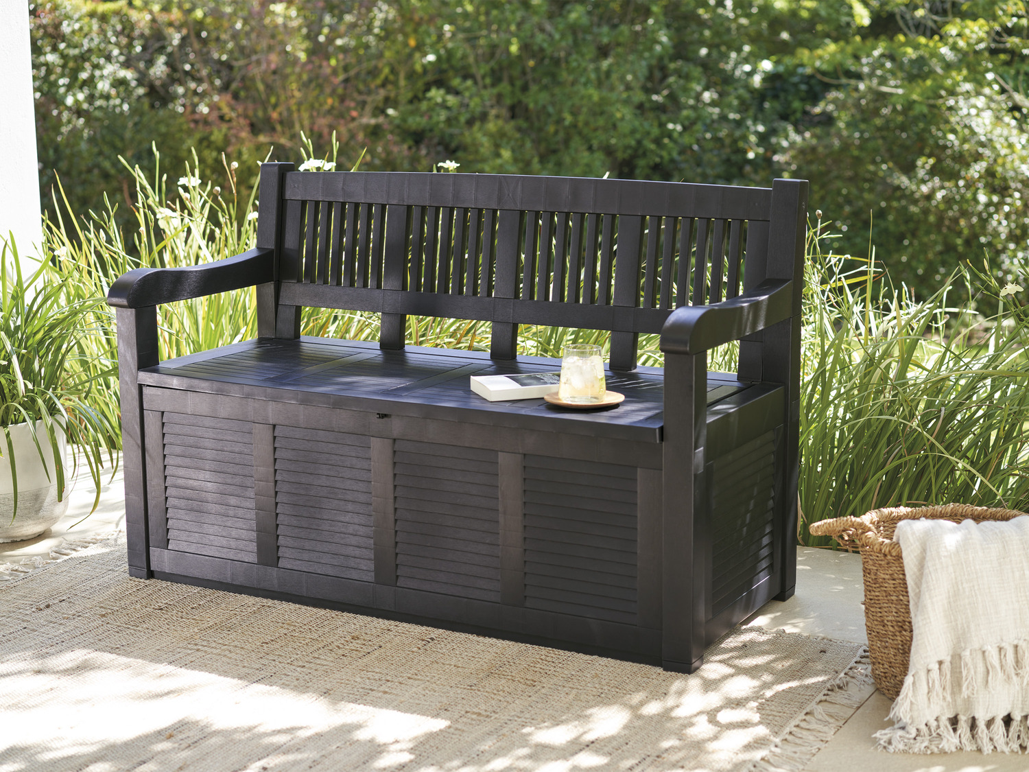 LIVARNO home Gartenbank, mit Staufach, 280 l | LIDL