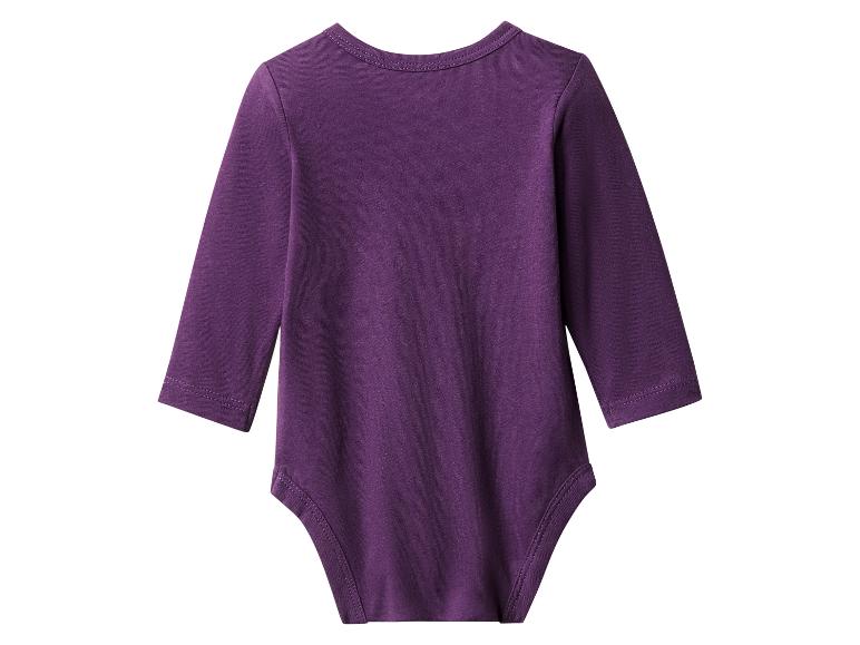 Lila langärmeliger Baby-Body, Rückansicht