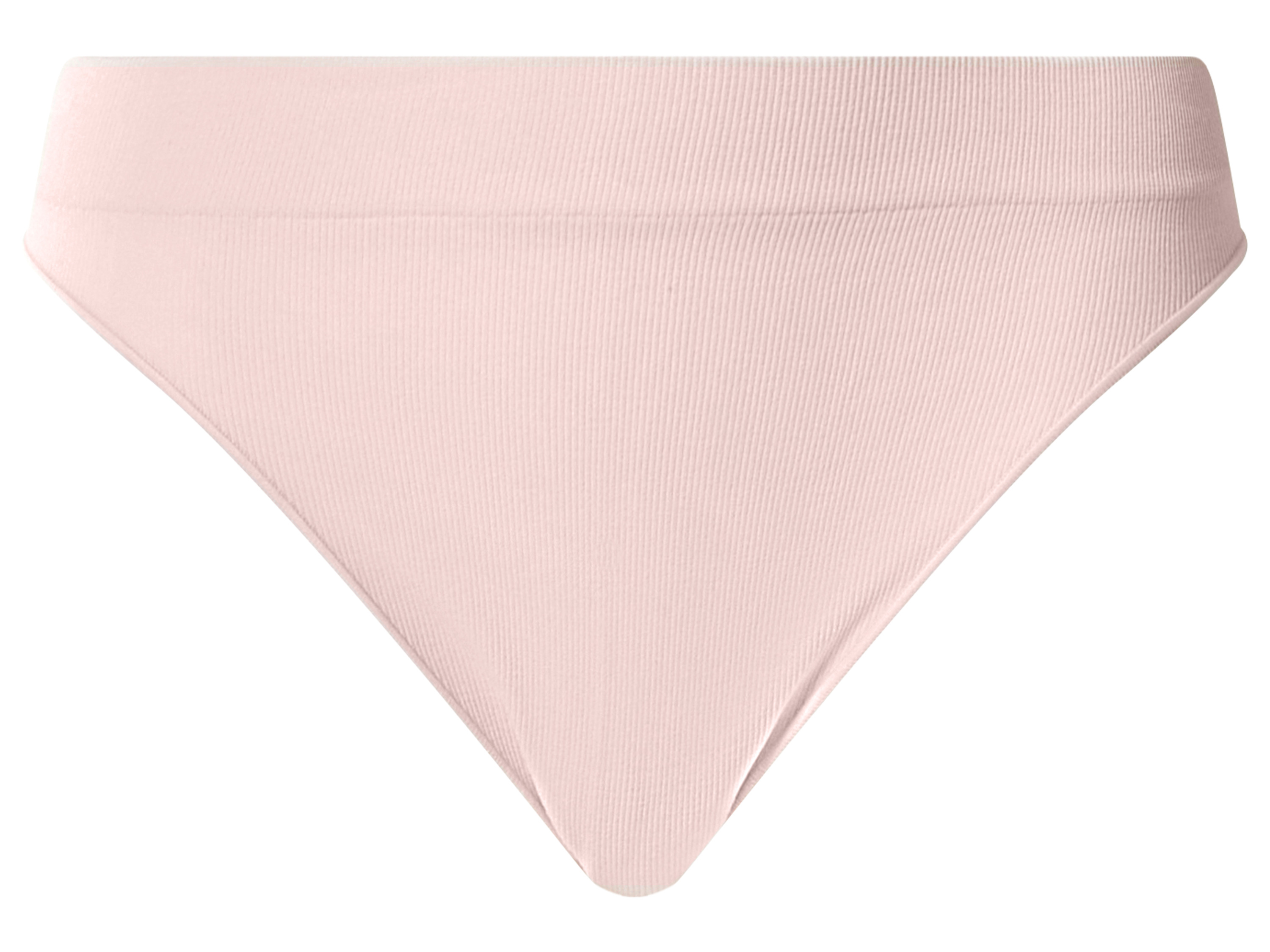 ESMARA® Damen Gerippte Strings, 3 Stück (Rosé, M(40/42))