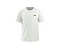 Weißes kurzärmeliges Sport-T-Shirt mit kleinem schwarzem Logo auf der Brust.