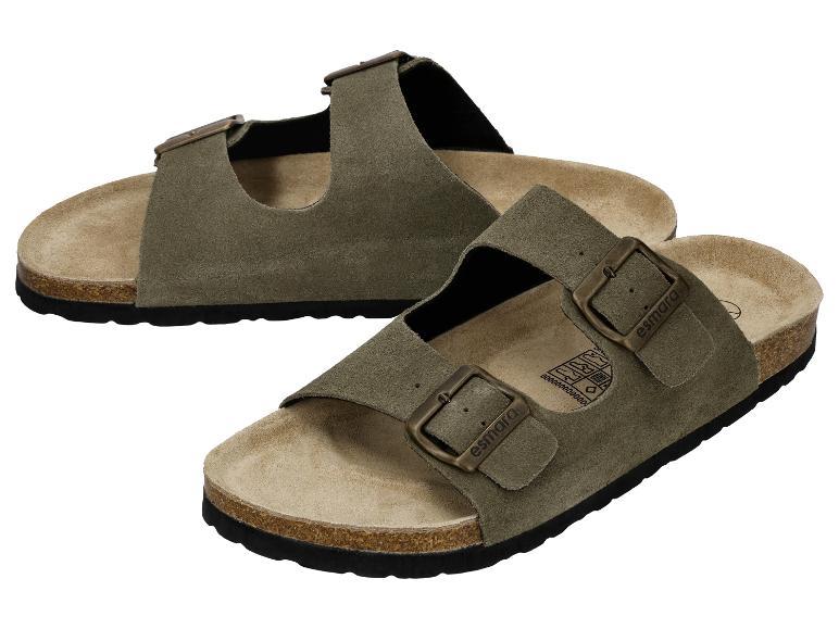 Damen-Zweiriemen-Sandalen in Khaki mit Schnallen