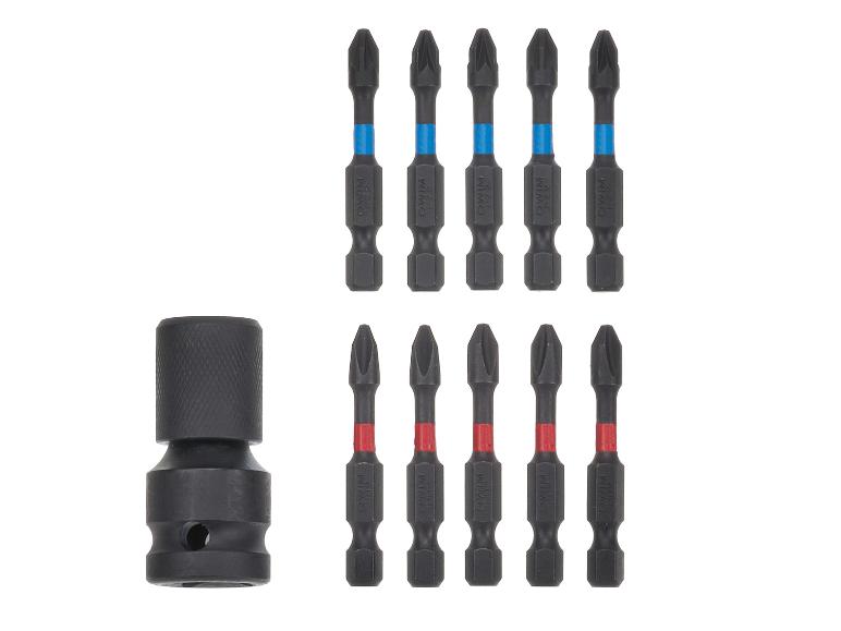 Ein Satz Schraubendreher mit verschiedenen Bits und einer Nuss.