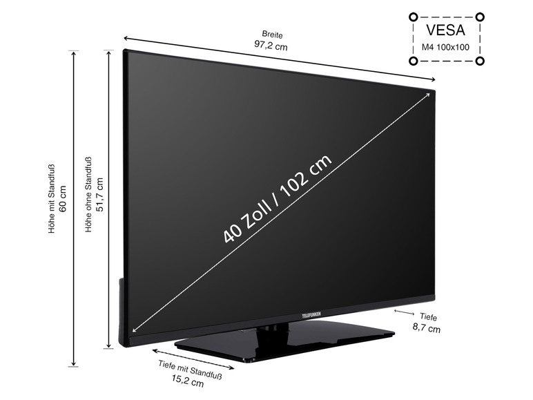 Gehe zu Vollbildansicht: TELEFUNKEN Fernseher XF40AN750M Android Smart TV 40 Zoll Full HD - Bild 2