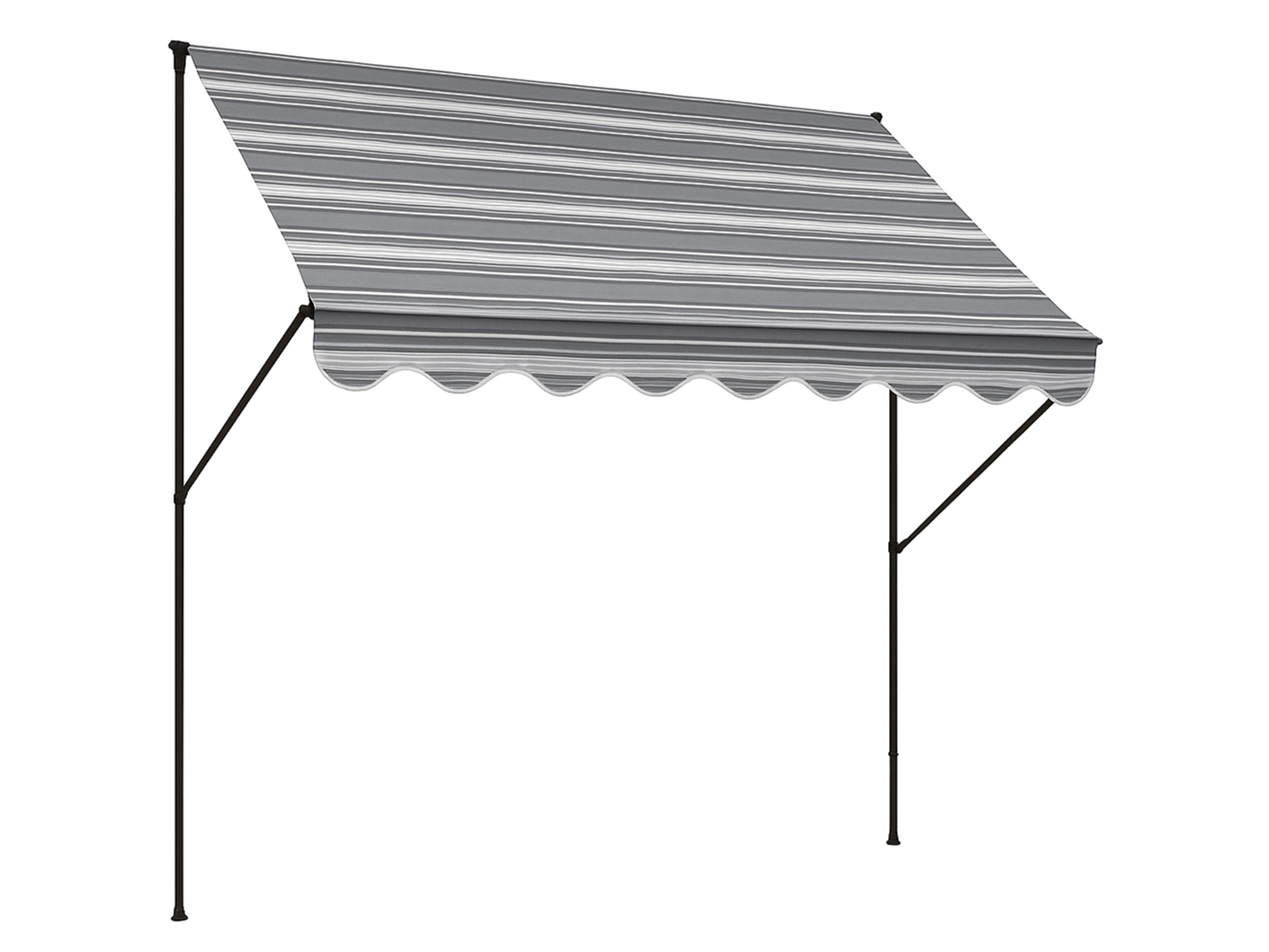 Angerer Klemmmarkise (grau-creme gestreift, 400 cm breit) | 04021093025110