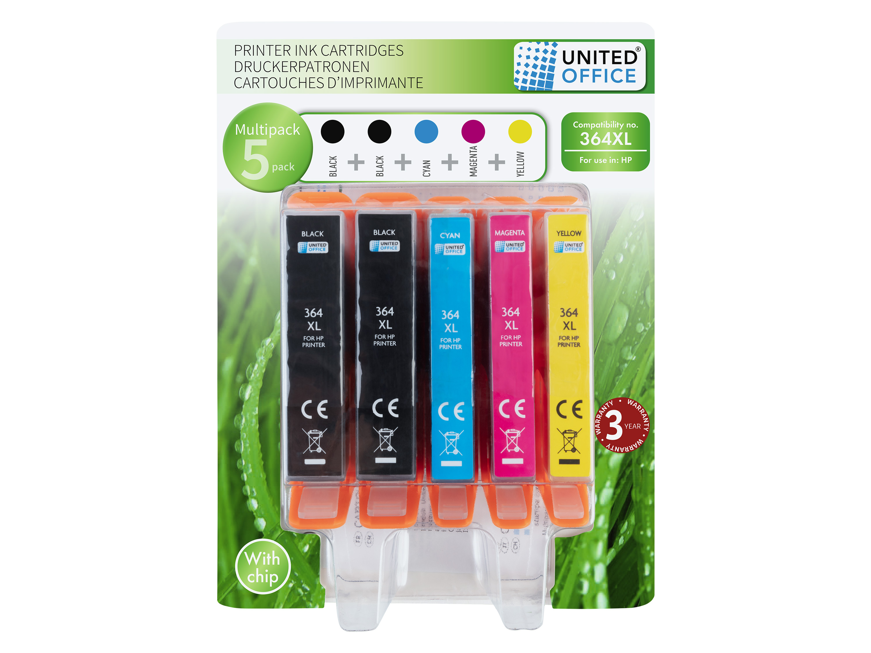 UNITED OFFICE® Druckerpatronen HP Multipack (Multipack 364 XL (5-Pack)) | 04334036070345
