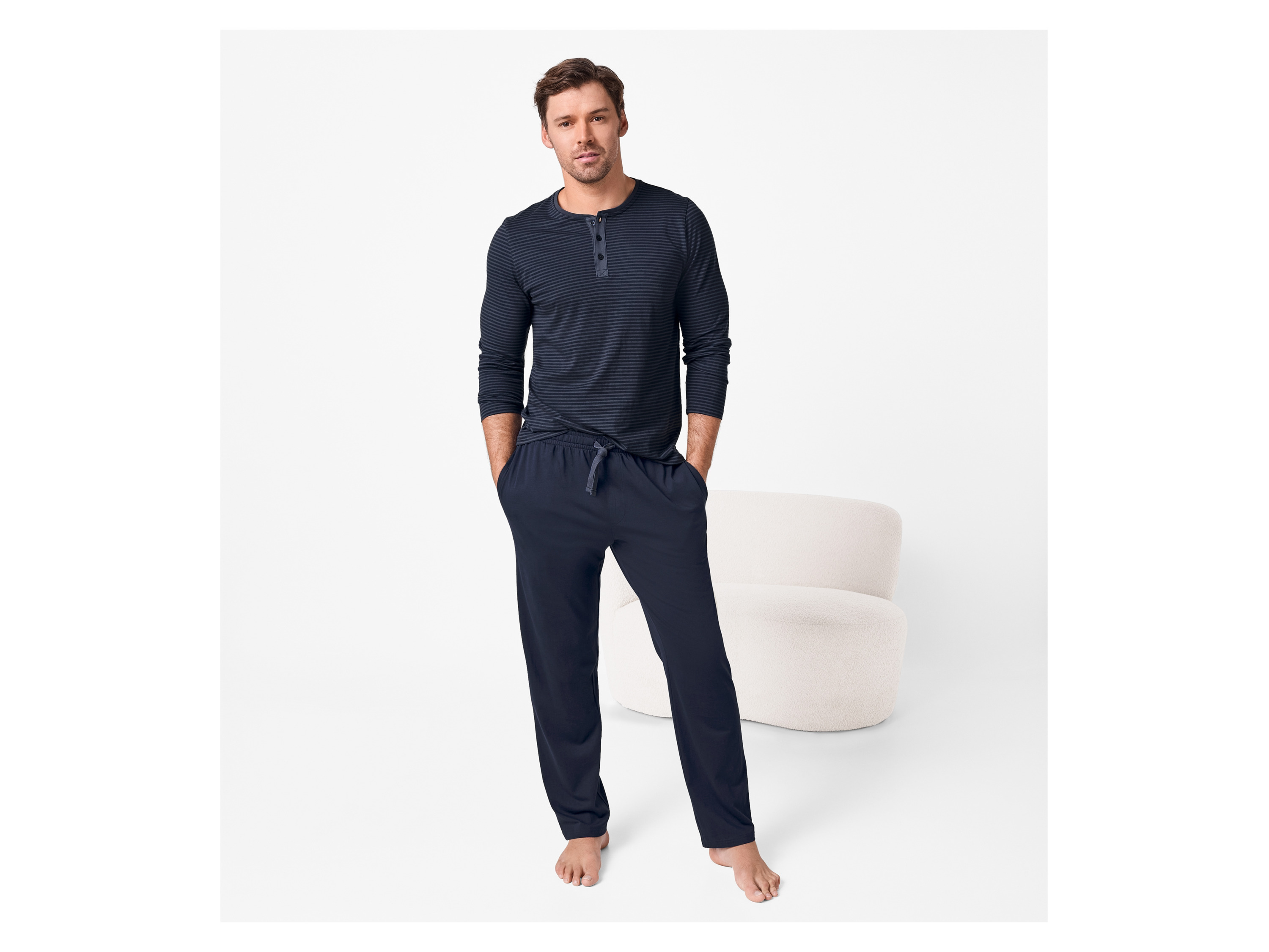 Thumbnail - esmara Men Herren Pyjama lang/lang (Navy, XXL (60/62))