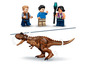 Lego Jurassic World Set mit einem Dinosaurier und drei Minifiguren.