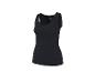 Schwarzes geripptes Damen-Tanktop, Vorderansicht.