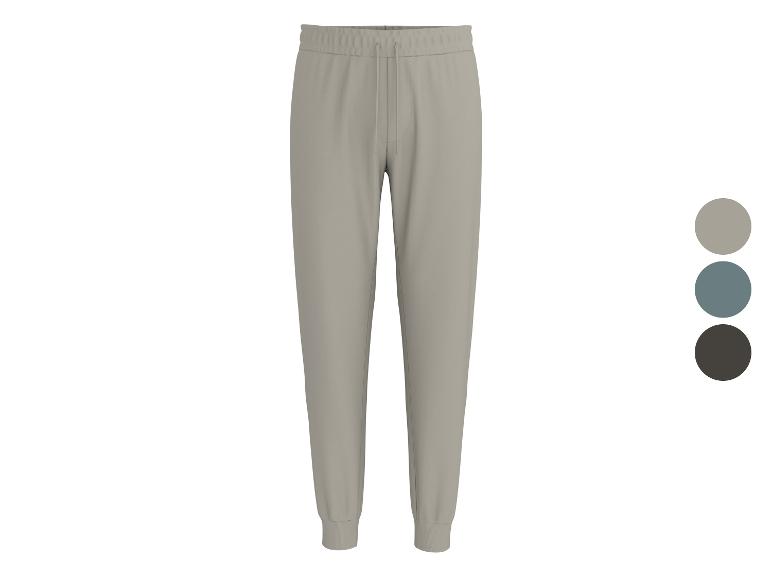 Herren-Jogginghose in Grau mit elastischem Bund und Kordelzug, gezeigt mit Farboptionen.