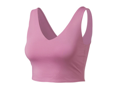 CRIVIT - Damen Sportbustier, Light Level, mit herausnehmbaren Pads (pink, M(40/42)) 