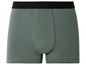 Grüne Boxershorts mit schwarzem Bund.