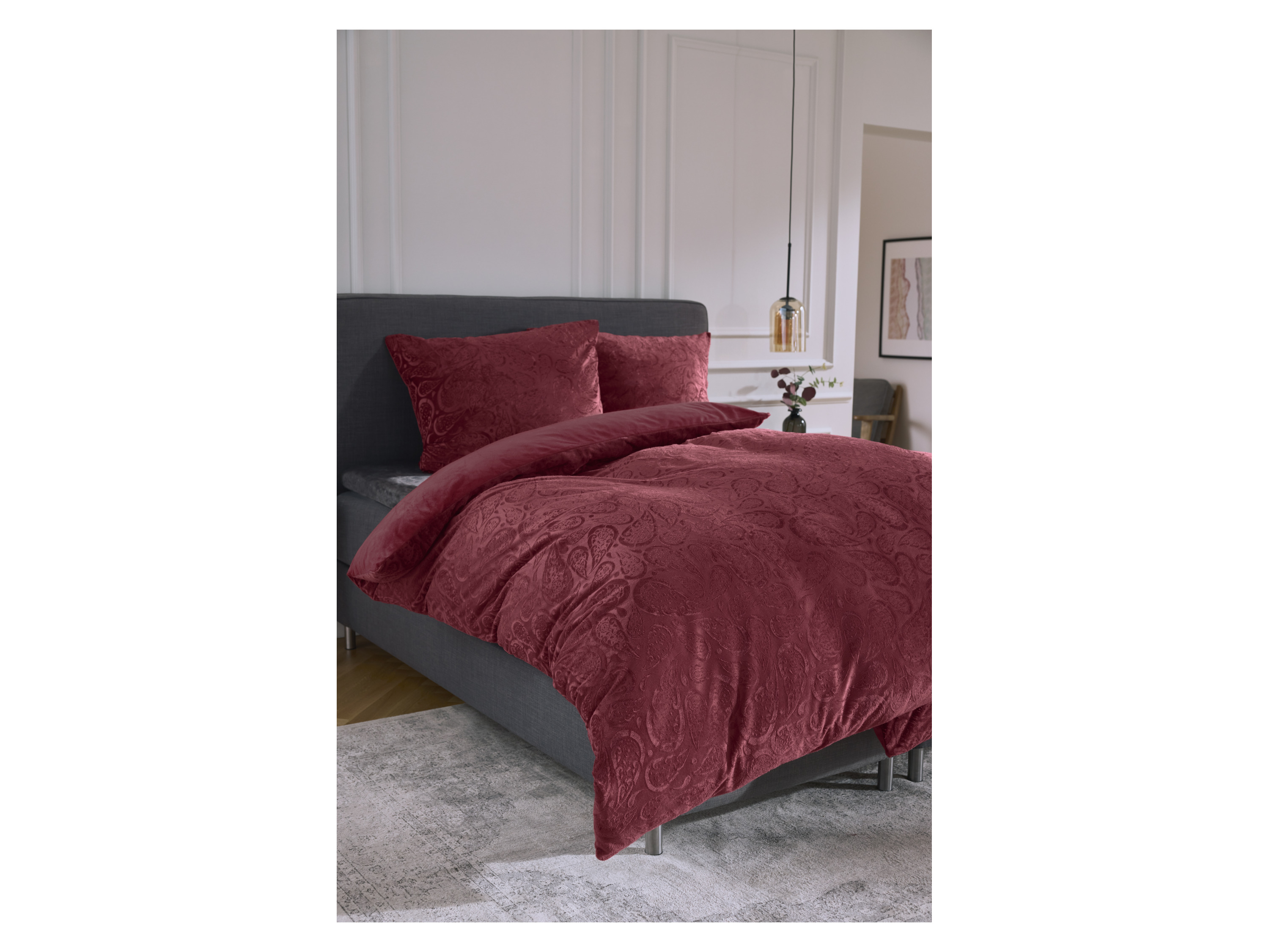 Thumbnail - LIVARNO® Plüsch-Wendebettwäsche (Rot)