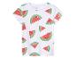 Kinder-T-Shirt mit lächelnden Wassermelonen-Motiv.