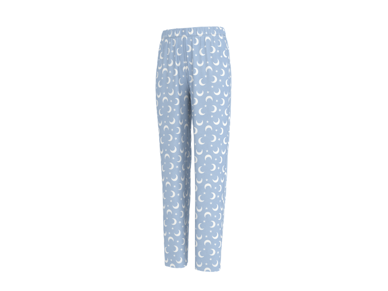 Hellblaue Pyjamahose mit Mond- und Sterne-Muster