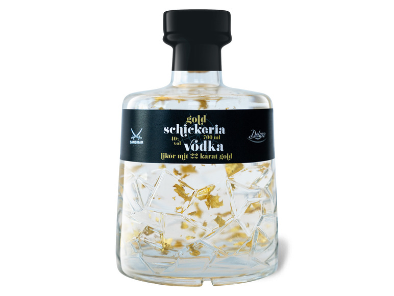 Sansibar Deluxe Schickeria Vodkalikör mit Goldstückchen 40% Vol | Likör