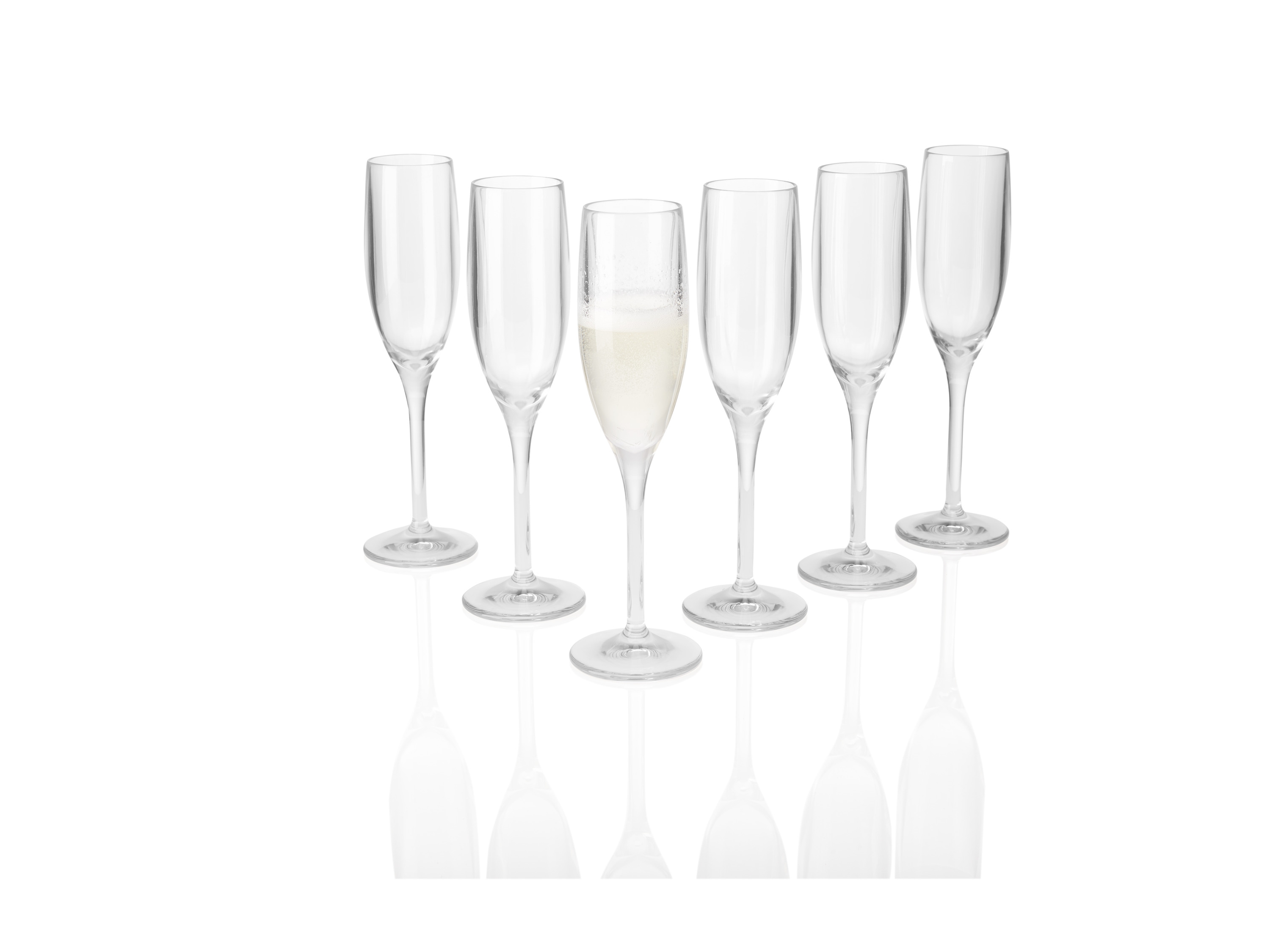 Thumbnail - ERNESTO® Gläserset 6er aus Kunststoff (Champagnergläser, Transparent)""