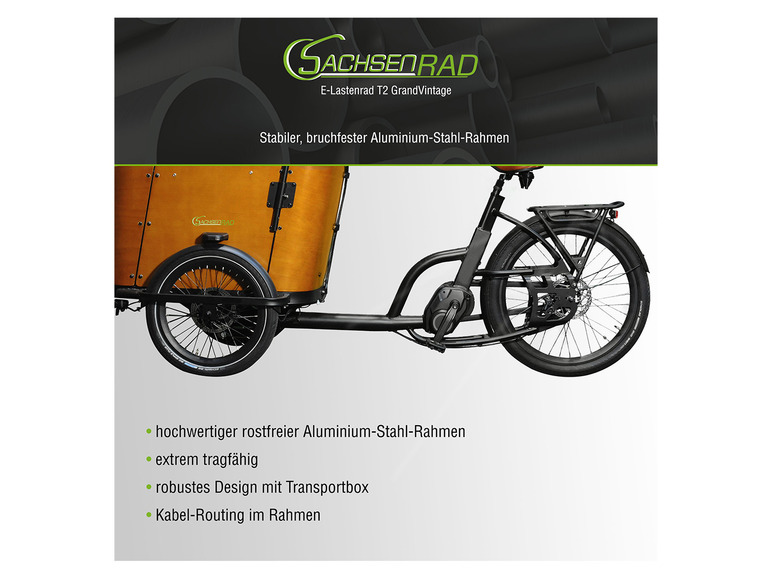 Gehe zu Vollbildansicht: SachsenRad E-Bike Lastenrad T2 GrandVintage - Bild 15