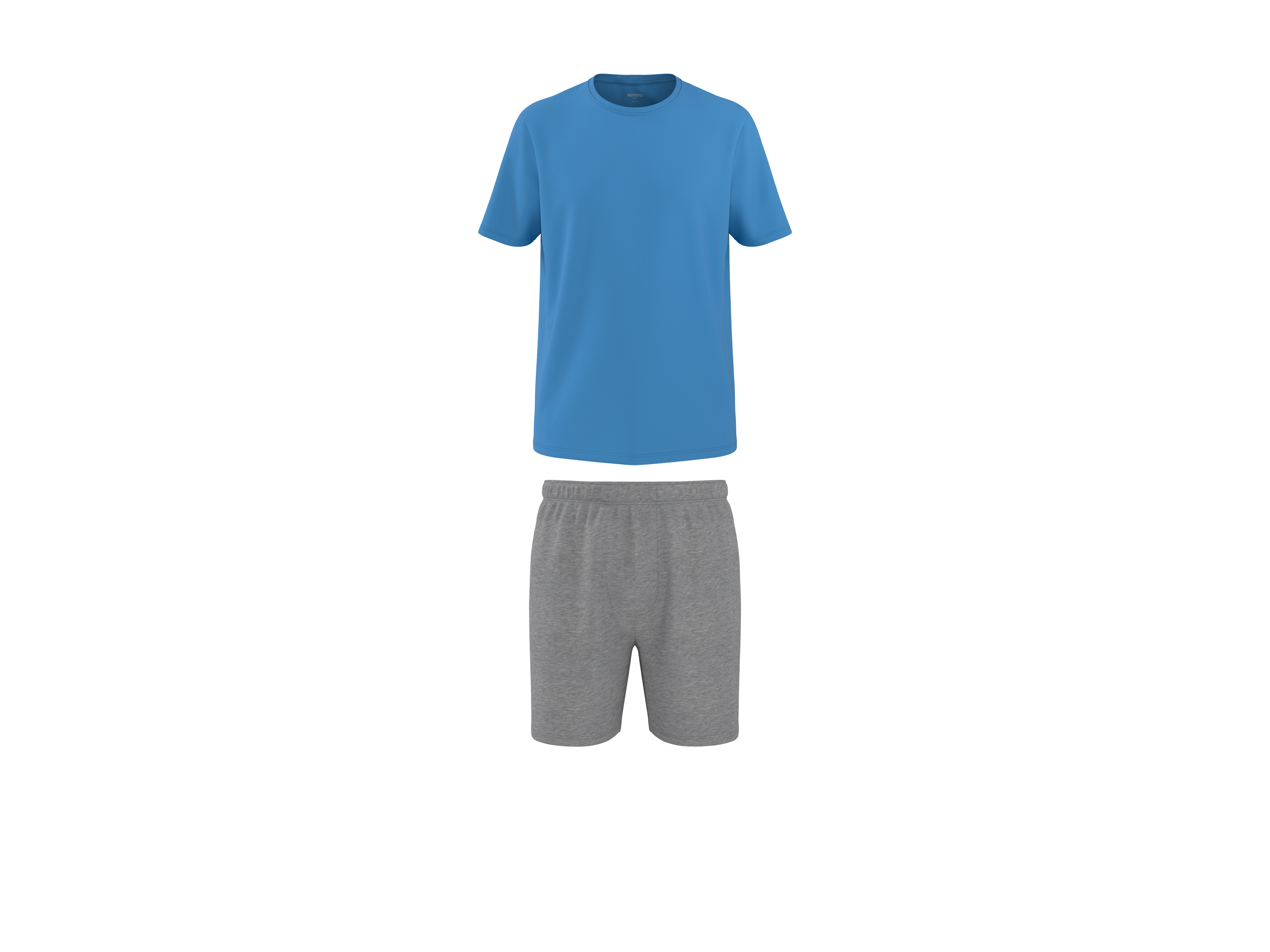 ESMARA MEN Herren Pyjama (Blau/Grau, M (48/50))