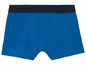 Blaue Boxershorts mit dunkelblauem Bund.