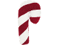 Rot-weiß gestreiftes Zuckerstangenkissen mit weicher Textur.