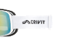Weiße Skibrille mit schwarzem Band und Logo