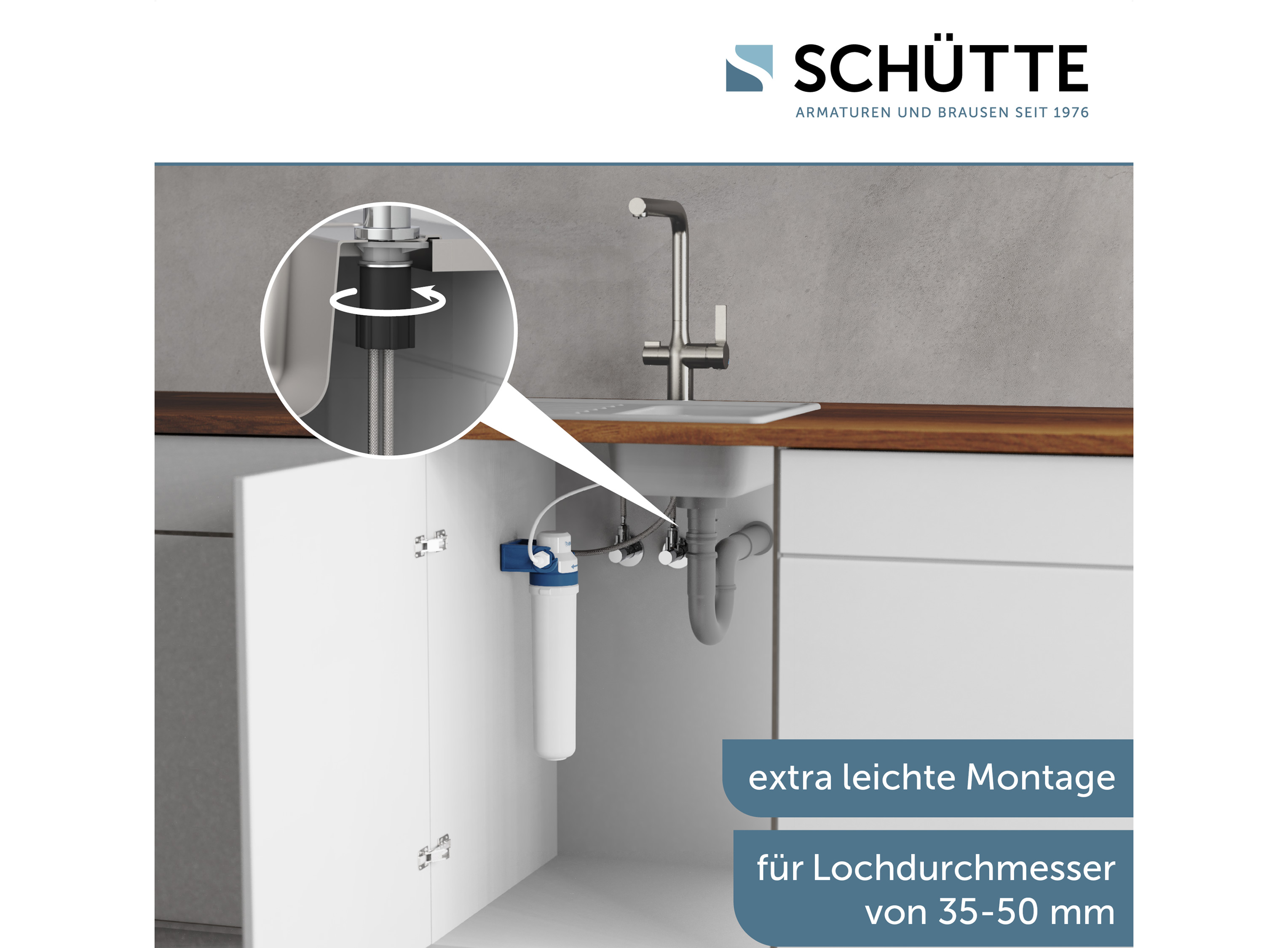 SCHÜTTE Küchenarmatur mit FILTERSYSTEM AQUASTAR PRO (Edelstahl) – Bild 3 von 4