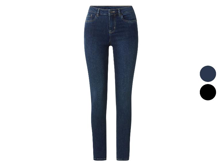 Dunkelblaue Damen-Skinny-Jeans mit zwei Farboptionen.