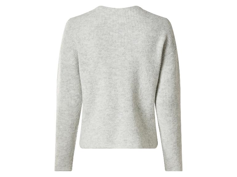 Grauer Damen-Langarmpullover, Rückansicht