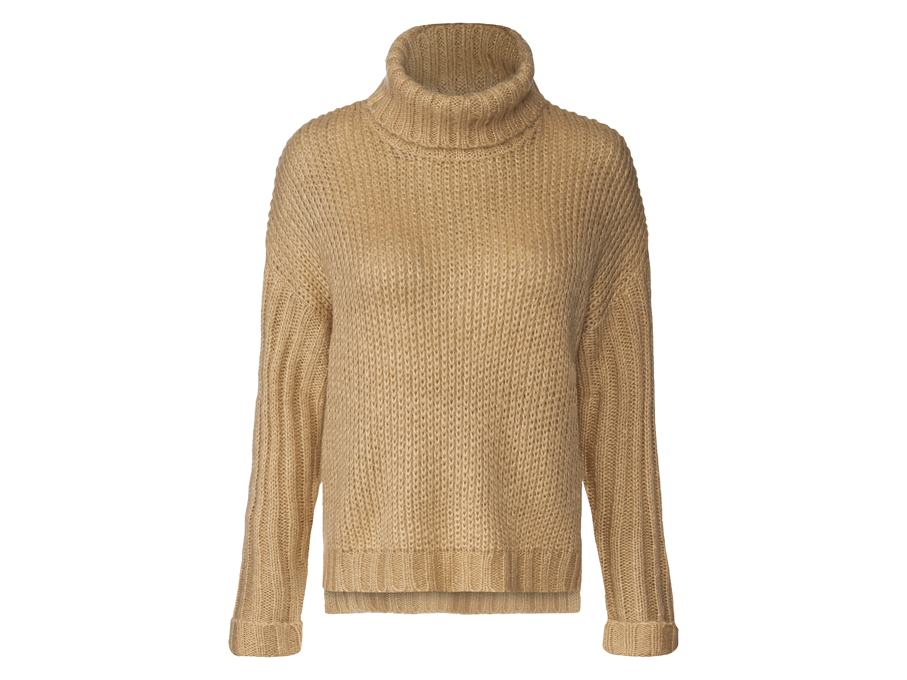 esmara® Damen Pullover Grobstrick (Beige, L(44/46)) | 04058143067134