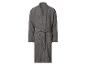 Grauer Frottee-Bademantel mit Gürtel und Taschen