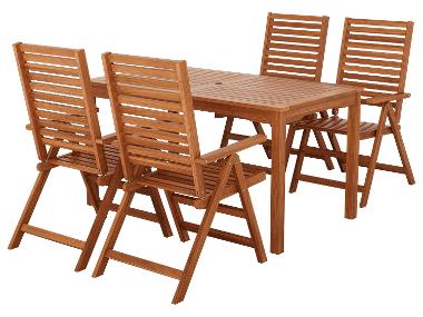 LIVARNO® Akazie-Set "Sevilla" 5-teilig - Tisch & 4 Klappsessel