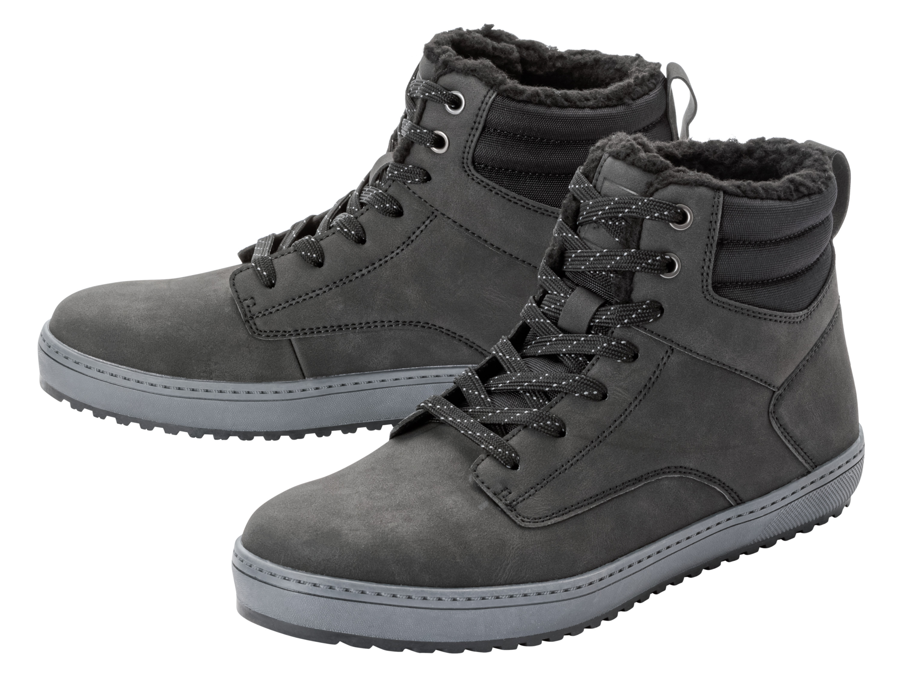 LIVERGY® Herren Sneaker High Cut (Schwarz, 44)““ | Zungen- und Schaftrandpolsterung