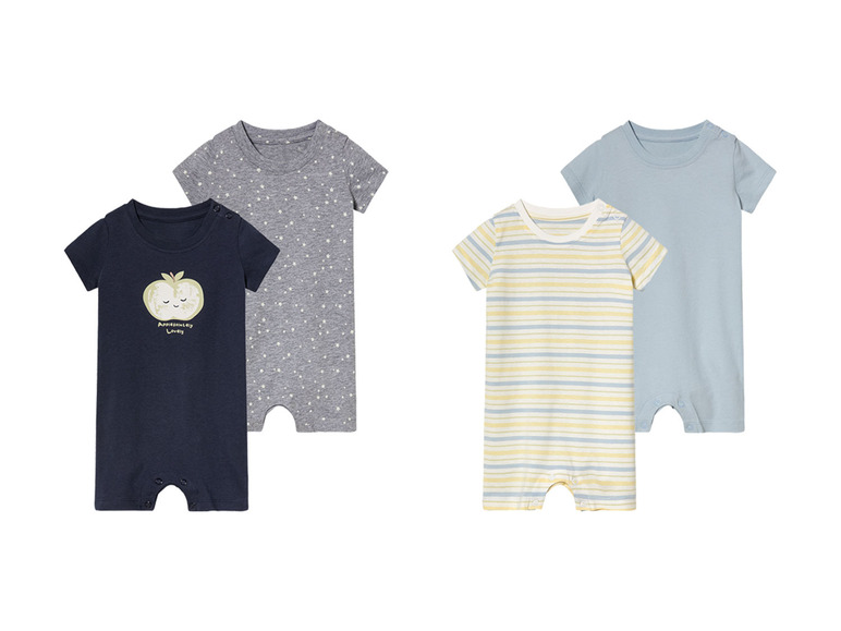 Gehe zu Vollbildansicht: lupilu® Baby Pyjama, kurz, 2 Stück, aus reiner Bio-Baumwolle - Bild 1