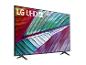 LG UHD AI ThinQ Fernseher mit einem Blattmotiv.